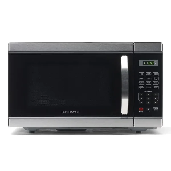Farberware Countertop Microwave Oven with LED Lighting & Child Lock, 0.7 cu ft Black