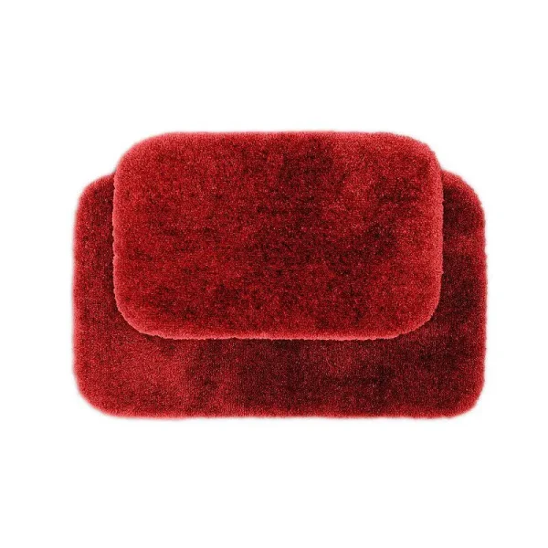 Garland 2 Piece Finest Luxury Ultra Plush Washable Nylon Bath Rug Set Chili Pepper Red