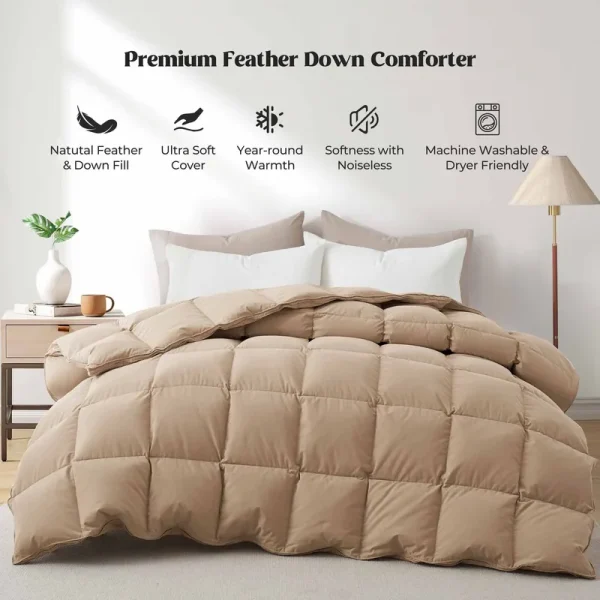 Medium Weight Goose Feather and Down Comforter - Ginger Root, California King