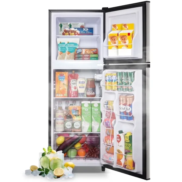 WANAI 5.0 Cu.ft Mini Refrigerator with Freezer 7 Settings Temp Adjustable Large Compact Fridge Silver