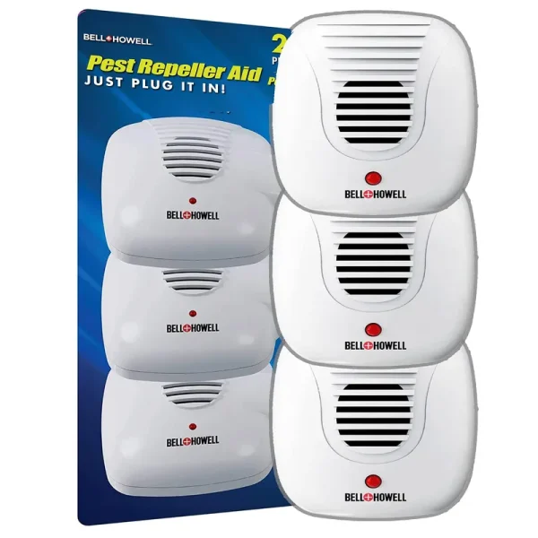 Bell & Howell 3-Pack Ultrasonic Pest Repellers with Extra Outlet