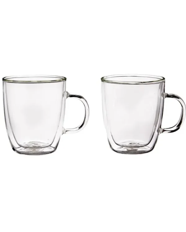 Bodum Bistro 2pk 10oz Double Wall Glass Mugs, Clear