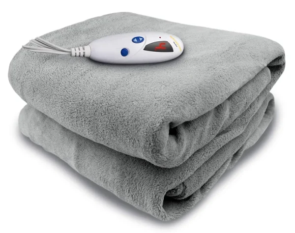 Biddeford Microplush Heated Throw Grey