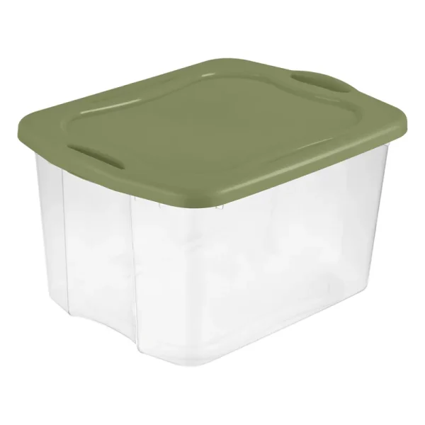 Sterilite EZ Carry Plastic - Clear & Sage Legume - 70 qt