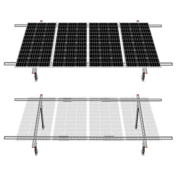 ECO-WORTHY 30�� to 45�� Adjustable Degree Solar Panel Mounting Brackets for 1-4 Pieces of Solar Panels, for Ground, Flat Roof, Cabins, Backyard Sheds