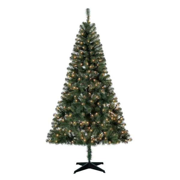 Holiday Time Pre-Lit 6.5' Madison Pine Artificial Christmas Tree, Clear Lights