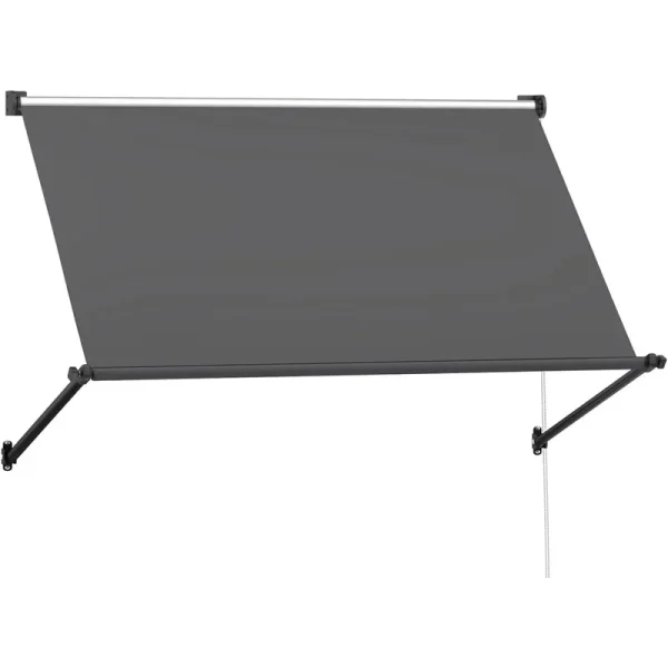 AECOJOY Retractable Awning, 40"x80" Manual Outdoor Awnings for Door Entrance, Sun Shade Canopy