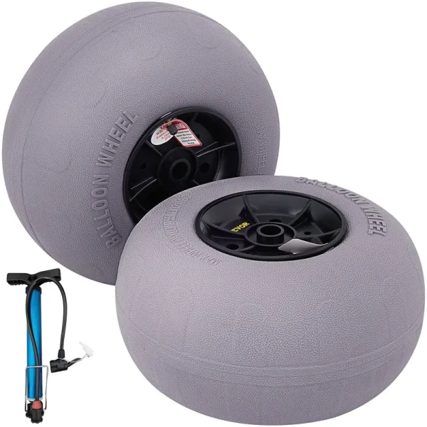 VEVOR Beach Balloon Wheels 13" Replacement Sand Tires TPU Cart Tires for Kayak Dolly Canoe Cart and Buggy w/Free Air Pump 2-Pack