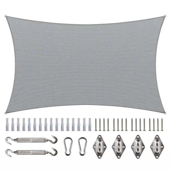 190 GSM Rectangle Sun Shade Sail with Rectangle Kit