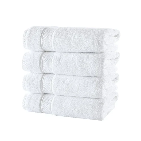 Nova Luxury Linen - Hotel Quality Turkish Towel Set for Bathroom (4 Pcs Hand Towel Set, Pure White)