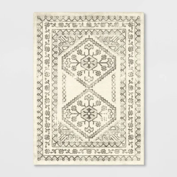 4'x5'5" Kensington Washable Persian Style Rug Cream - Threshold