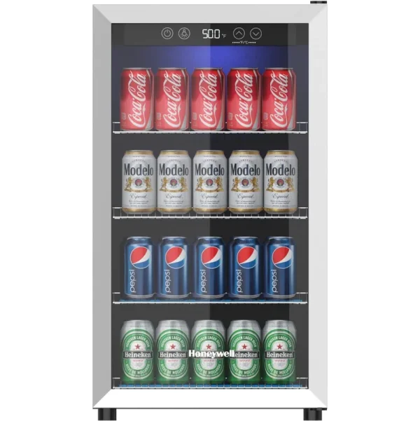 Honeywell 115 Can Cooler and Beverage Refrigerator, Stainless Steel