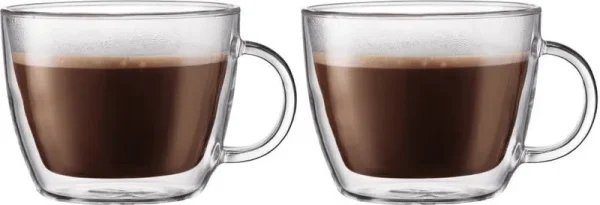 Bodum Bistro Cafe Set of 2 Double Walled 15 Oz. Latte Cups