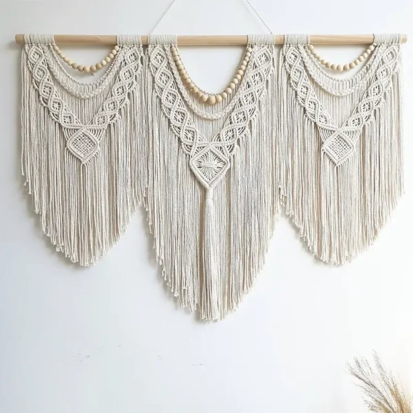 Guzhiou Large Macrame Wall Hanging - Boho Tapestry Macrame Wall Decor Art- Chic