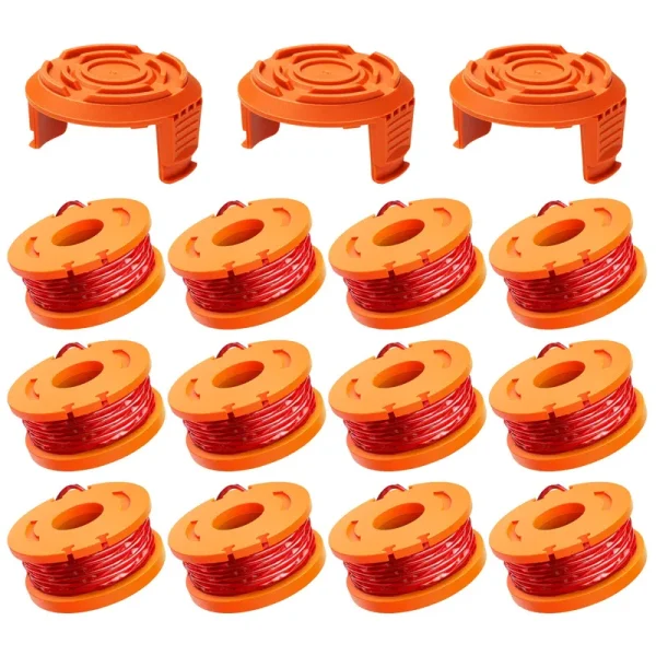 Eventronic Replacement Trimmer Line Spool 120ft, Compatible with Worx String Trimmers (12-Line spools+1 Cap)
