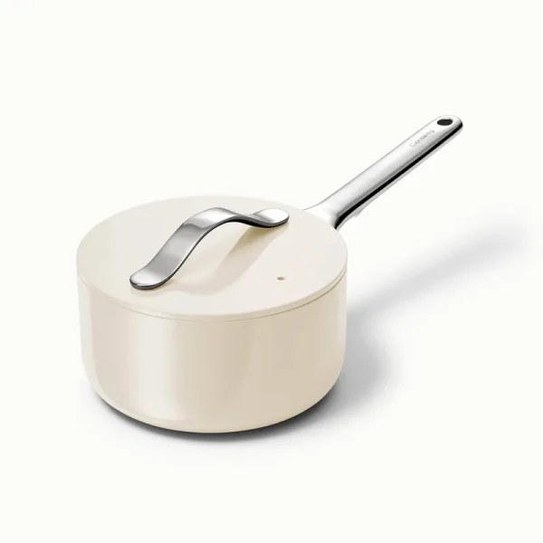 Caraway Non-Stick 1.75qt Ceramic Sauce Pan, Cream