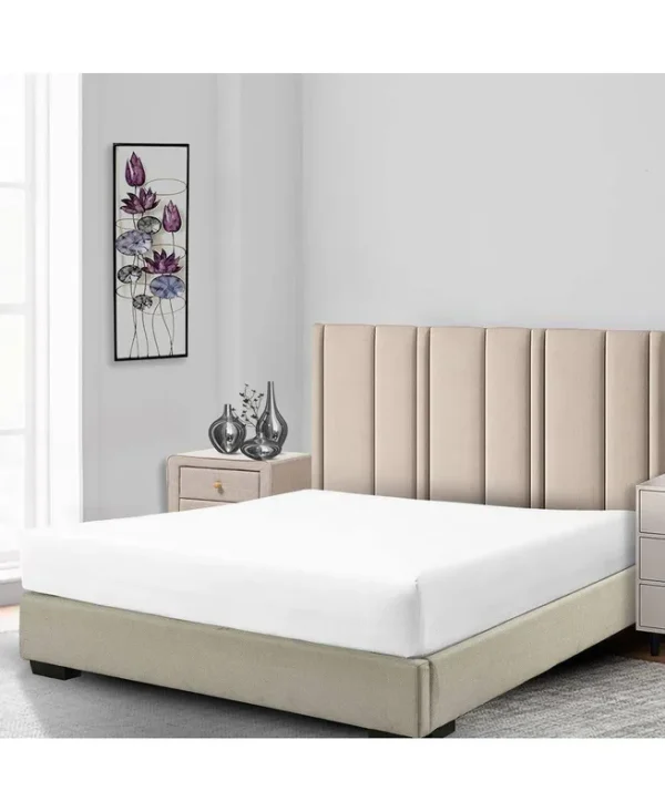 Low Profile Fitted Sheet (7-10 inches) 100% Cotton Sateen Made in USA Queen / White