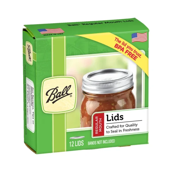 Ball Dome Mason Jar Lids, Regular Mouth - 12 pack