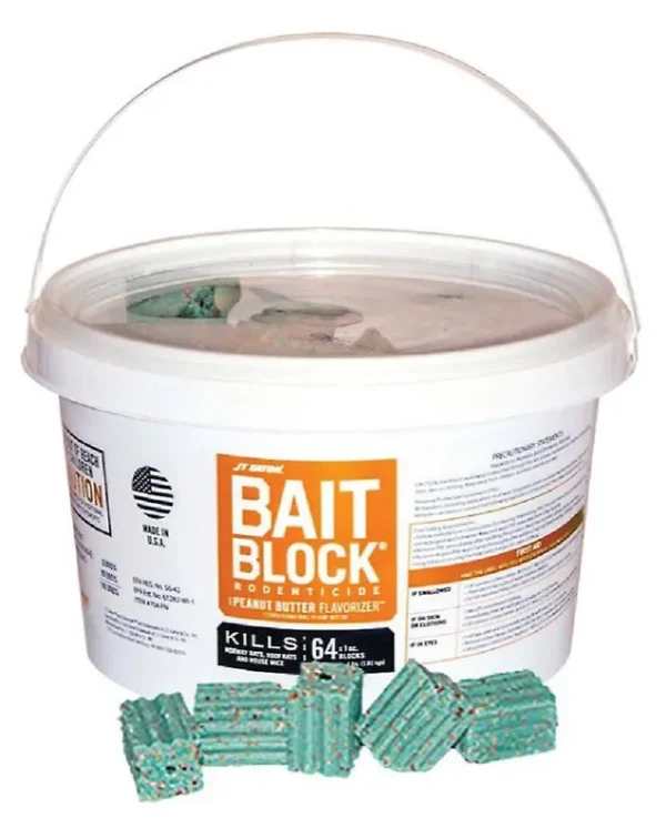 JT Eaton 704-PN 4 lb. Rodenticide Bait Block with Peanut Butter Flavor
