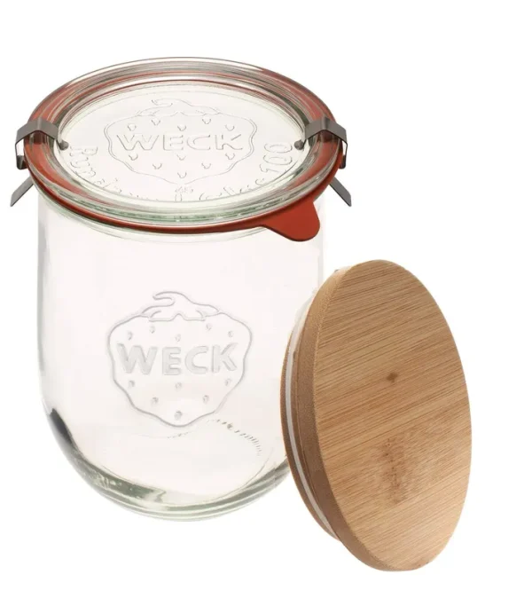 Weck Jars - 35.9 fl. oz Weck Tulip Jars 1 Liter - Sour Dough Starter Jars - Large Glass Jars for Sourdough - Suitable for Cannin