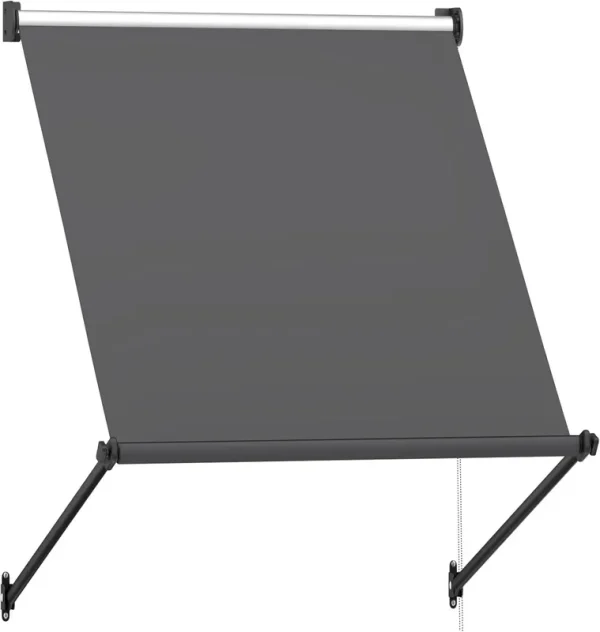 AECOJOY Retractable Awning, 30"x40" Manual Outdoor Awnings for Door Entrance, Sun Shade Canopy