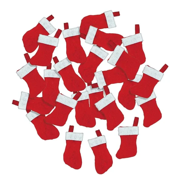 Mini Christmas Stockings - Craft Supplies - 24 Pieces