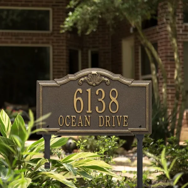 Personalized Gatewood Bronze & Gold Plaque Standard Lawn 2 Line