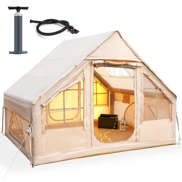 Vebreda Inflatable Camping Tent, Instant Setup Waterproof Family Tent with Skylight, Durable Oxford Fabric, 4 - Season Tent for Outdoor, Beach & Backyard
