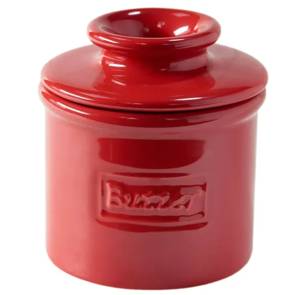 Butter Bell The Original Crock by L. Tremain, Cafe Retro Collection - Maraschino Red