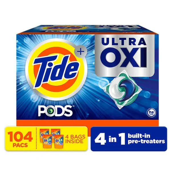 Tide Pods Ultra OXI Liquid Detergent Pacs (104 Count)