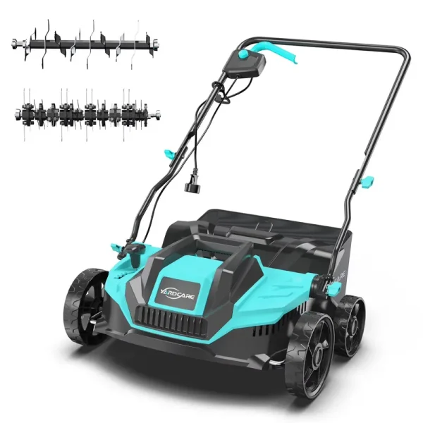 2 - in - 1 Scarifier and Dethatcher - Deep Soil Revitalization with High - Torque Motor, Adjustable Depth Control, Dual Safety Switch & Removable 10.5 - Gallon Thatch Bag