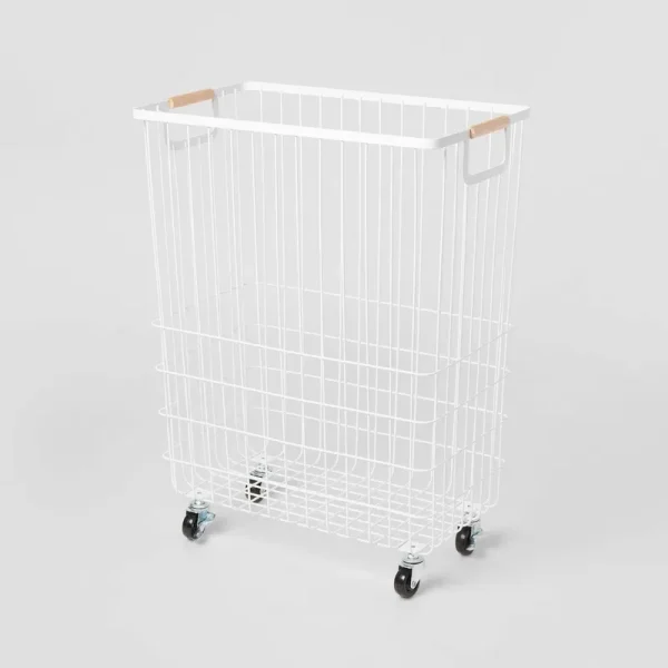 Brightroom Wire Rolling Laundry Hamper