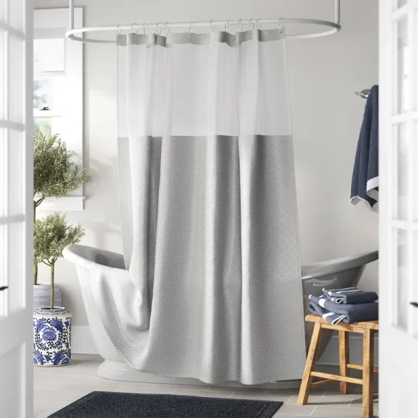 Docia Solid Color Single Shower Curtain Three Posts Color: Silver