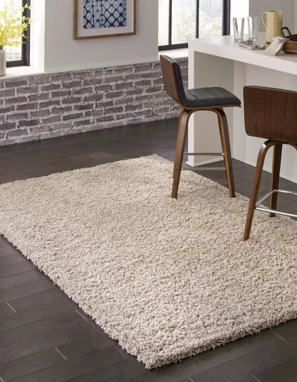 Unique Loom 8' 0 x 10' 0 Solid Shag Taupe Area Rug