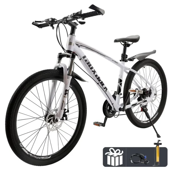 ARTUDATECH 27.5 in Mountain Bike, Shimano 21 Speed, Dual Disc Brake Bike for Men Womens Adult, Full Suspension Bicycle