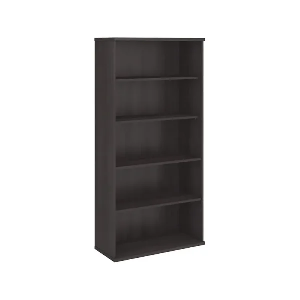 Bush Business Furniture Hybrid 73"h 5 - Shelf Bookcase with Adjustable Shelves Storm Gray Laminated