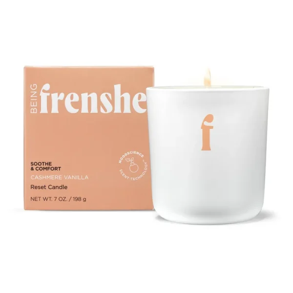 Being Frenshe Coconut & Soy Wax Reset Candle with Essential Oils - Cashmere Vanilla - 7oz