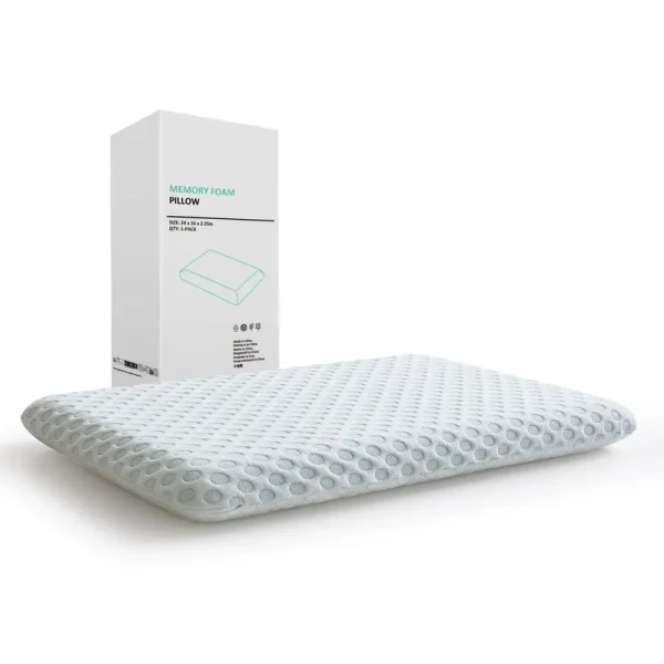 Hcore Ultra Thin Pillow 2.25" Stomach Sleeping, Slim Pillow for Side Back Stomach Sleepers, Gel Infused Memory Foam Pillow with Two-Sided Pillow -