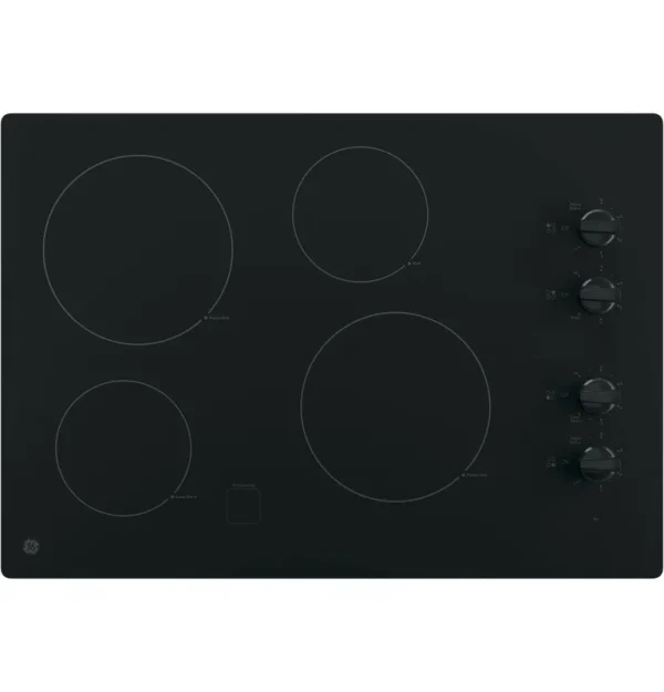 GE 30" Built-In Knob Control Electric Cooktop Black