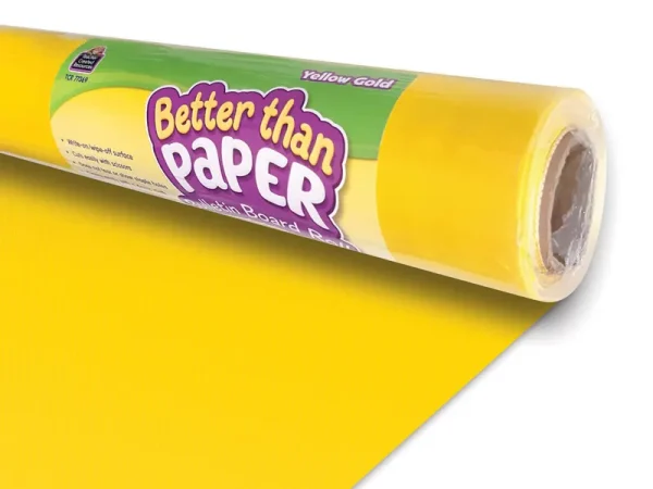 Teacher Created Resources Yellow Gold Better Than Paper Bulletin Board Roll, 4 x 12 Feet
