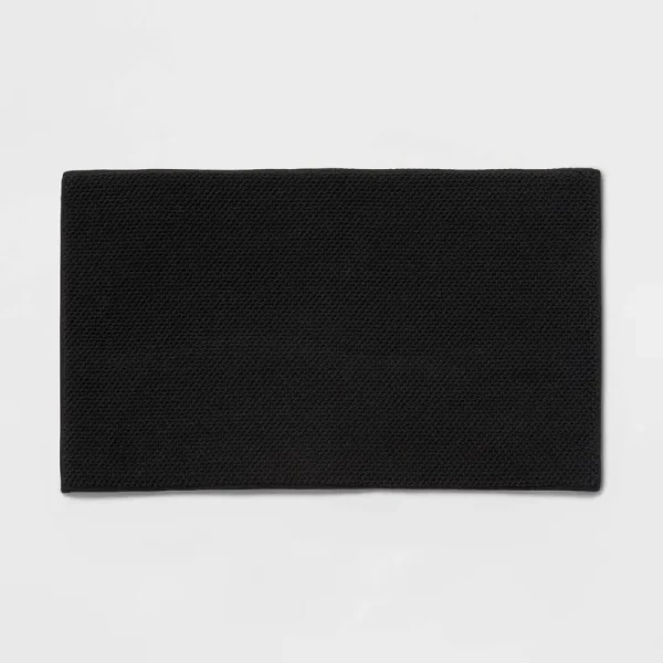 20"x34" Performance Plus Cotton Memory Foam Bath Rug Black - Threshold