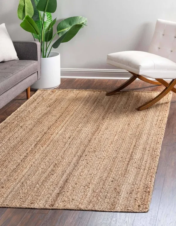 Unique Loom Dhaka Braided Jute Area Rug - 7' x 10' - Natural