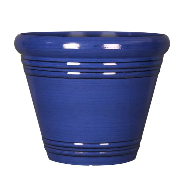 Style Selections 20.35" x 17.38" Falerno Blue Resin Planter - Each