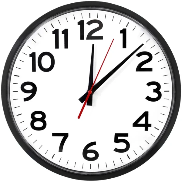 The Ultimate Wall Clock - 14" Atomic, Black, Easy to Read, Black