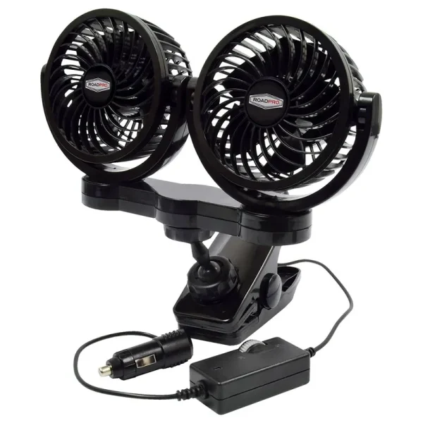 RoadPro - RPSC8572 - 12-Volt Dual Fan with Mounting Clip