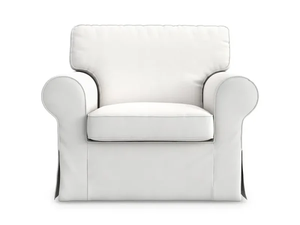 Masters of Covers Ektorp Armchair 5 Color Cotton Cover for The Ikea Ektorp Chair Slipcover Replacement (Cotton-White)-Not Fit for Uppland Series