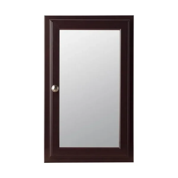 Style Selections 15.75-in x 25.75-in Surface/Recessed Java Mirrored Rectangle Medicine Cabinet 33816