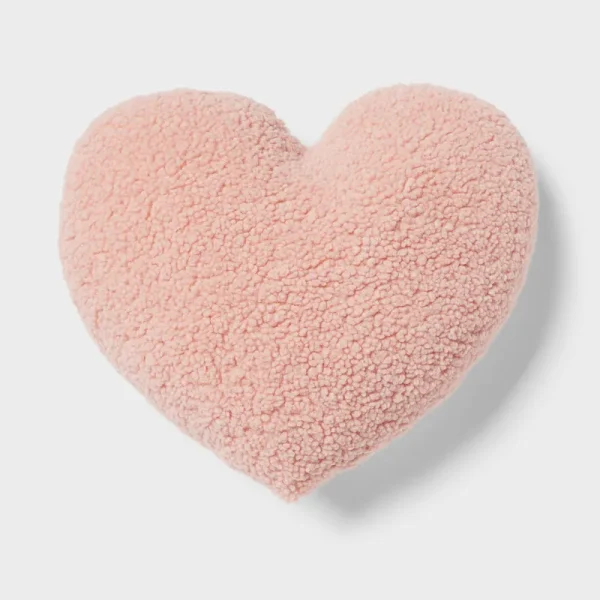Heart Boucle Kids' Decorative Pillow Pink - Pillowfort