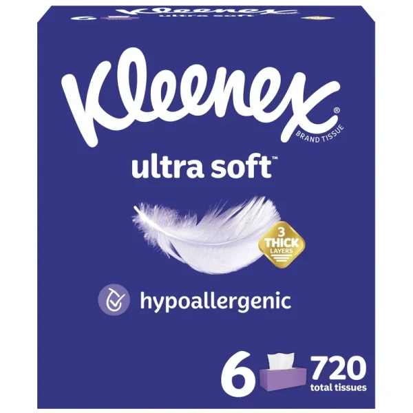 Kleenex Ultra Soft Tissues, 3-Ply - 6 - 120 tissue cartons [720 tissues]
