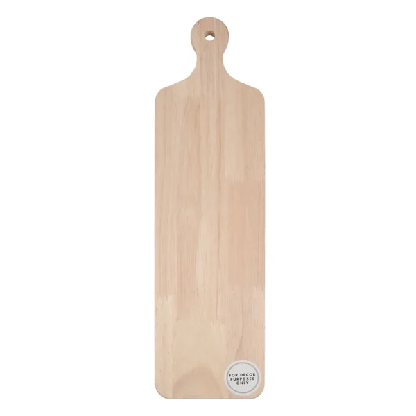 on The Surface Long Wood Board, Customizable Wooden Board with Handle, Brown